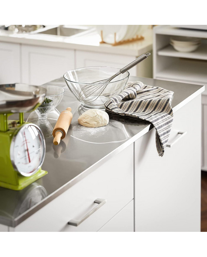 SoBuy Kitchen Island Kitchen Cabinet Armoire Sideboard, FKW117-W