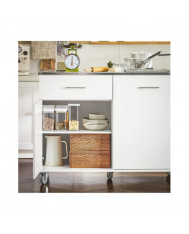 SoBuy Kitchen Island Kitchen Cabinet Armoire Sideboard, FKW117-W