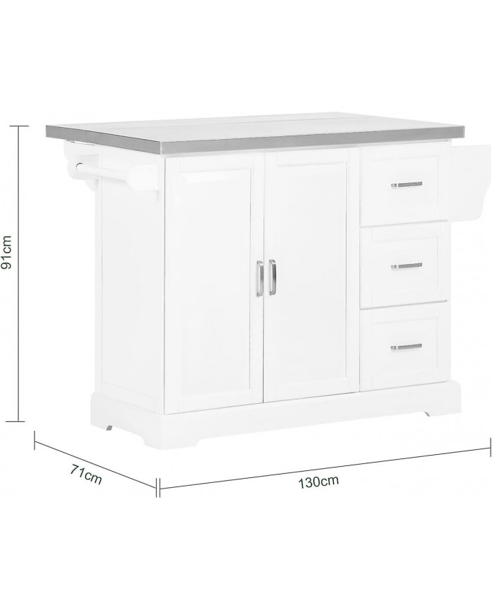 SoBuy Armoire de cuisine îlot extensible, FKW41-ST