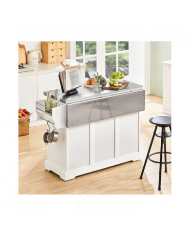 SoBuy Armoire de cuisine îlot extensible, FKW41-ST