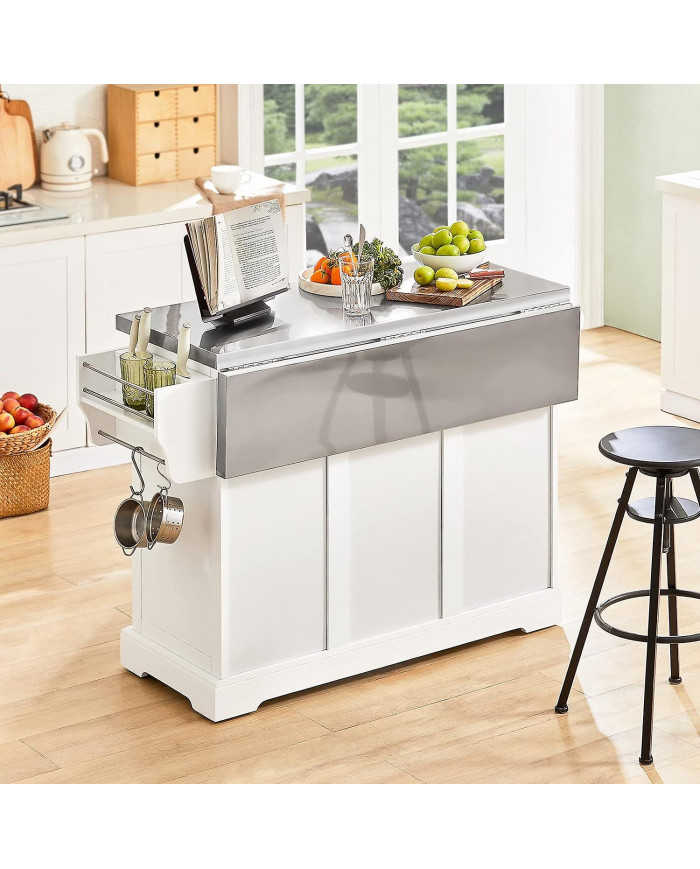 SoBuy Armoire de cuisine îlot extensible, FKW41-ST