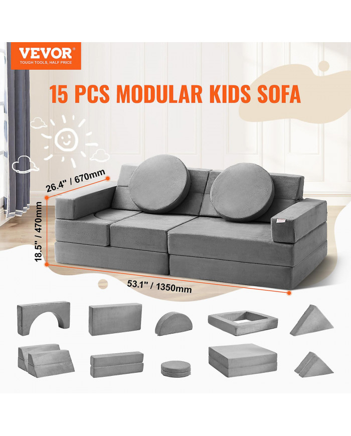Canapé de jeu, 15pcs, avec éponge 25D haute densité, création, couchage, meubles pour enfants pour chambre et [...]