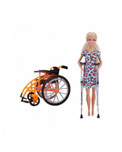 Poupées Fauteuil roulant et béquilles Mini fauteuil roulant pliable Modèle Faire semblant de jouer Béquilles [...]