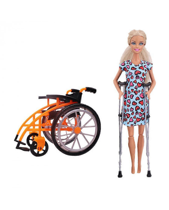 Poupées Fauteuil roulant et béquilles Mini fauteuil roulant pliable Modèle Faire semblant de jouer Béquilles [...]
