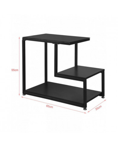 Table à café SoBuy Glass Top Side avec étagère de stockage noir FBT65-SCH