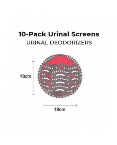 10-pack Urinoir Screen & Deodorizer - Écran d’urinoir, Parfum fort, Moins d’éclaboussures, Saleté, Parfumé Fi
