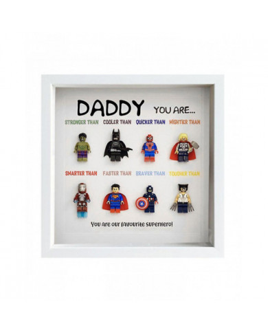 Super-héros Photo Cadre Mural Art Rétro Cartoon Personnage Famille Décoration