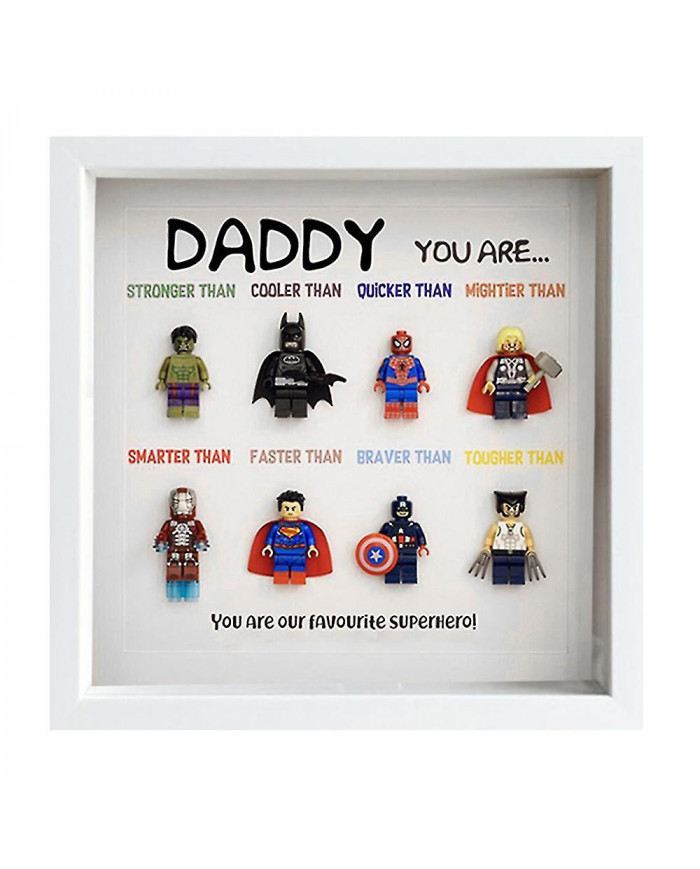 Super-héros Photo Cadre Mural Art Rétro Cartoon Personnage Famille Décoration