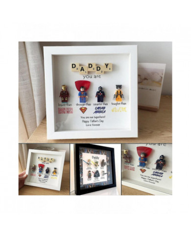 Super-héros Photo Cadre Mural Art Rétro Cartoon Personnage Famille Décoration