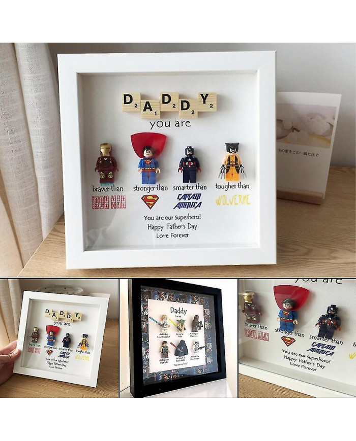 Super-héros Photo Cadre Mural Art Rétro Cartoon Personnage Famille Décoration