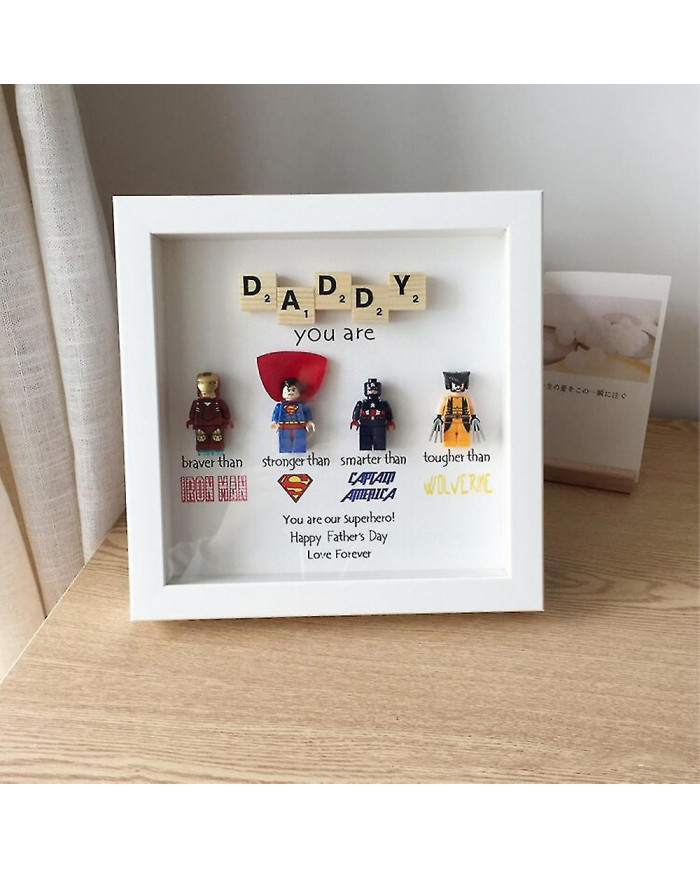 Super-héros Photo Cadre Mural Art Rétro Cartoon Personnage Famille Décoration