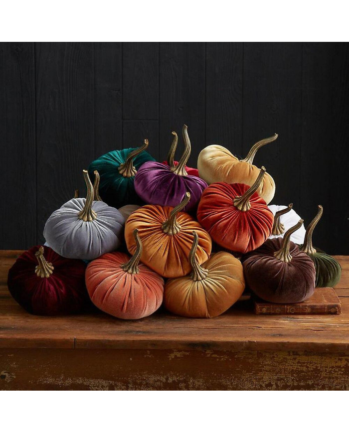 Citrouilles en velours faites à la main Décor Super Doux Citrouille Farcie Avec Citrouille Artificielle Exquise