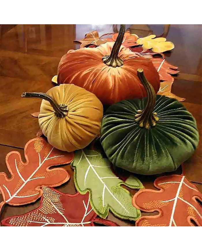 Citrouilles en velours faites à la main Décor Super Doux Citrouille Farcie Avec Citrouille Artificielle Exquise