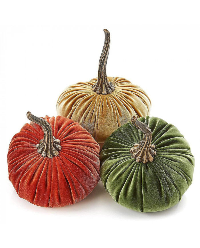 Citrouilles en velours faites à la main Décor Super Doux Citrouille Farcie Avec Citrouille Artificielle Exquise