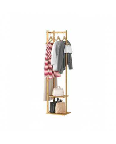 Bamboo Garment Manteau Porte-Vêtements Stand Chapeau Chaussure Cintre en bois Porte-Étagère Tidy