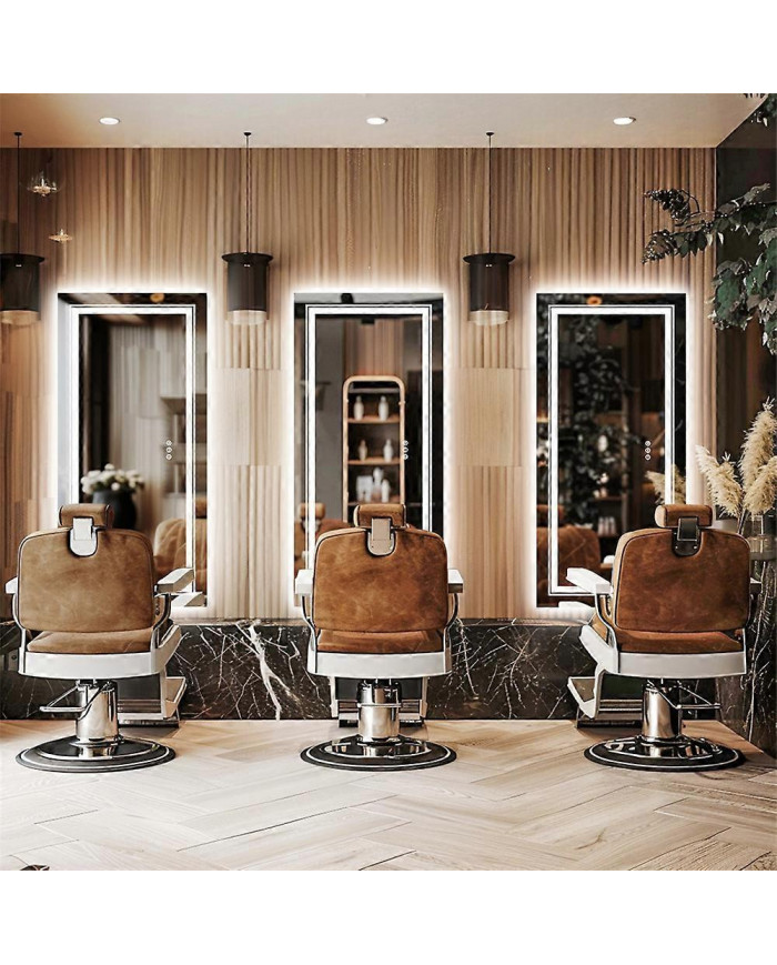 Extra Large LED Éclairé Salle De Bain Miroir Mural Anti-Buée Miroir De Courtoisie 3 Couleurs Dimmable