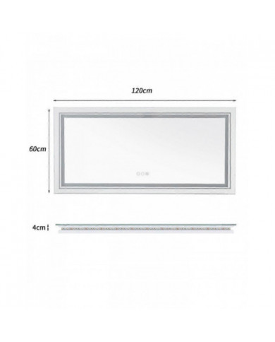 Extra Large LED Éclairé Salle De Bain Miroir Mural Anti-Buée Miroir De Courtoisie 3 Couleurs Dimmable