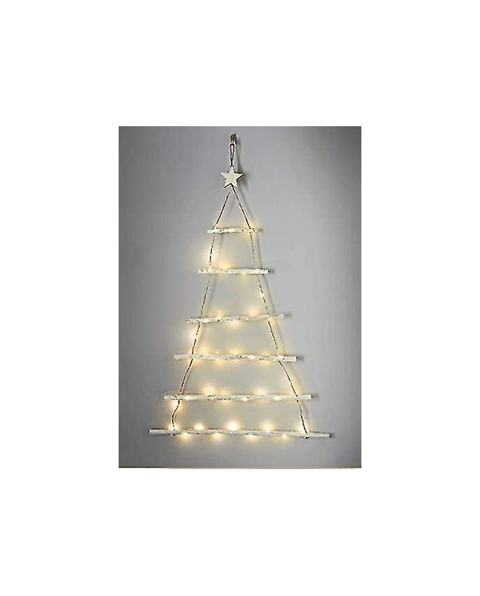 Noël Lund Twig Wall Tree 40 Chaud Blanc Led Lumières Alimenté par batterie Suspendu Noël Décoration murale