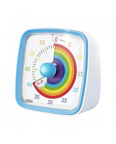 Minuterie visuelle de 60 minutes avec veilleuse, compte à rebours, minuterie Pomodoro avec motif arc-en-ciel pour Ki