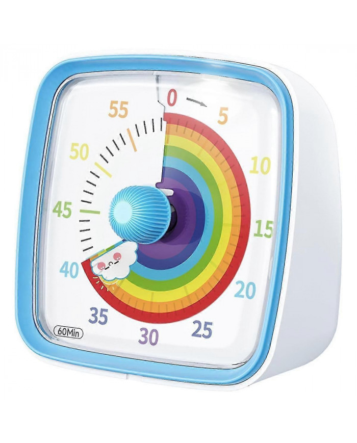 Minuterie visuelle de 60 minutes avec veilleuse, compte à rebours, minuterie Pomodoro avec motif arc-en-ciel pour Ki