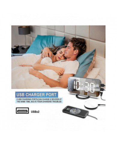 Réveil bruyant avec secoueur de lit pour dormeur lourd, double réveil vibrant avec chargeur USB pour sourds [...]