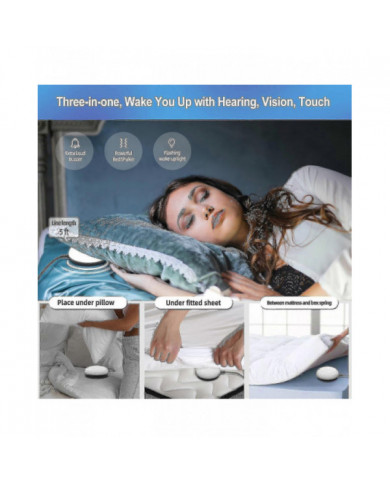 Réveil bruyant avec secoueur de lit pour dormeur lourd, double réveil vibrant avec chargeur USB pour sourds [...]