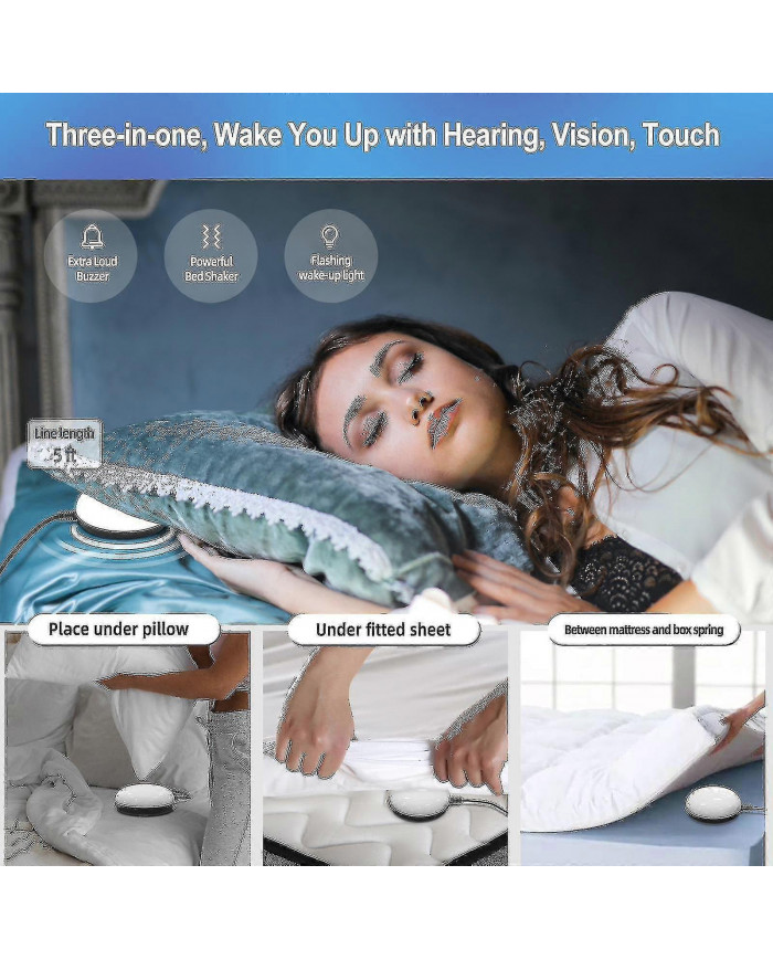 Réveil bruyant avec secoueur de lit pour dormeur lourd, double réveil vibrant avec chargeur USB pour sourds [...]