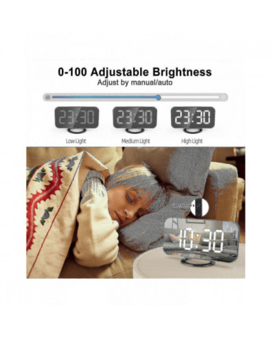 Réveil bruyant avec secoueur de lit pour dormeur lourd, double réveil vibrant avec chargeur USB pour sourds [...]