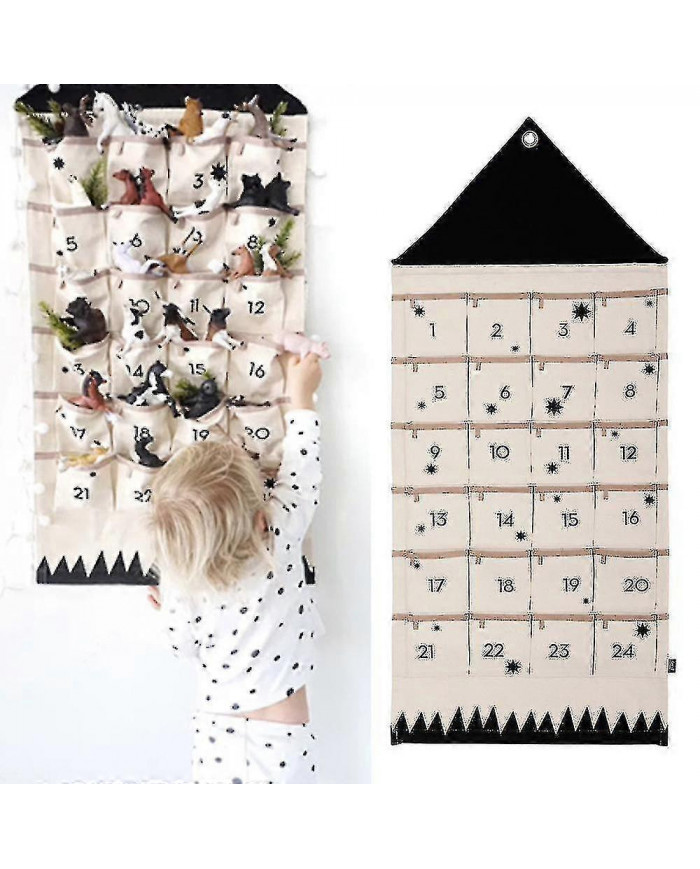 24 Calendrier de l’Avent Compte à rebours de Noël Poches suspendues Cadeau