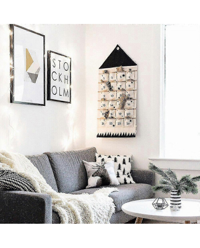 24 Calendrier de l’Avent Compte à rebours de Noël Poches suspendues Cadeau