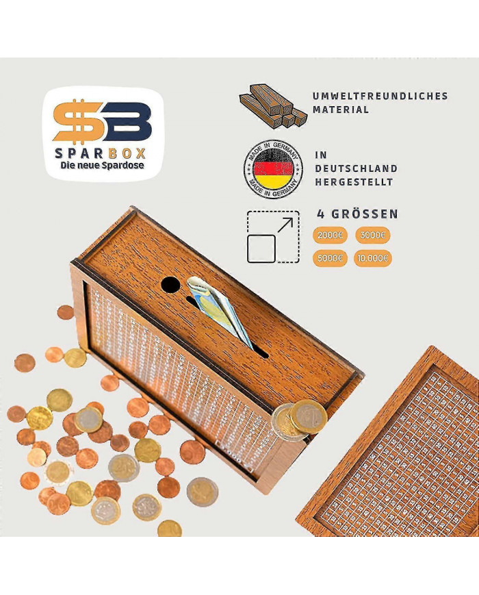 4 Size Piggy Banks - Boîtes à Pes avec objectifs d’épargne et chiffres