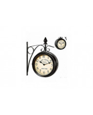 2024 Nouvelle Horloge Murale De Gare À Deux Faces Noir Design Vintage Horloge Montre