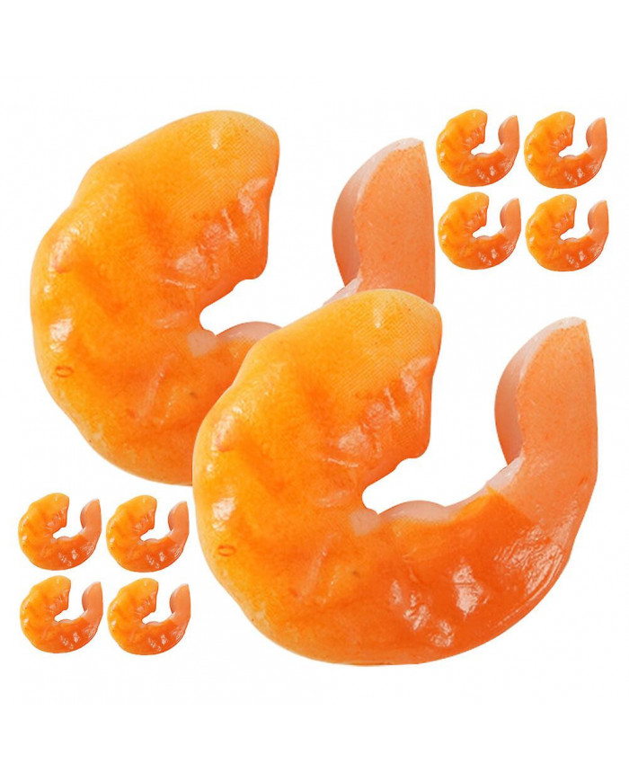 10pcs Artificial Peeled Shrimp Artificial Shrimp Decoration Photo Prop Realistic Fake Shrimp Decorations