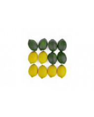 Large Artificial Lemons And Limes, Realistic Decorative Fake Prop Fruits - Set Of 12