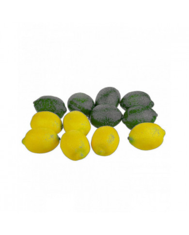 Large Artificial Lemons And Limes, Realistic Decorative Fake Prop Fruits - Set Of 12
