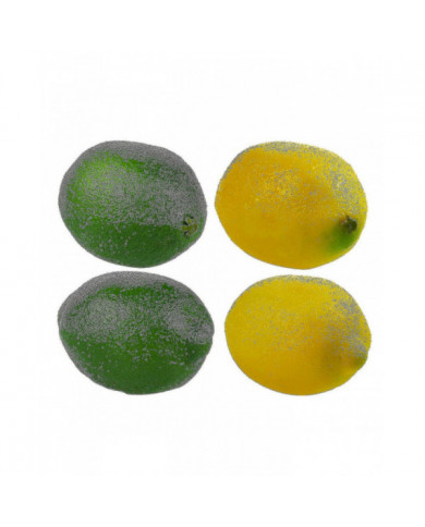Large Artificial Lemons And Limes, Realistic Decorative Fake Prop Fruits - Set Of 12