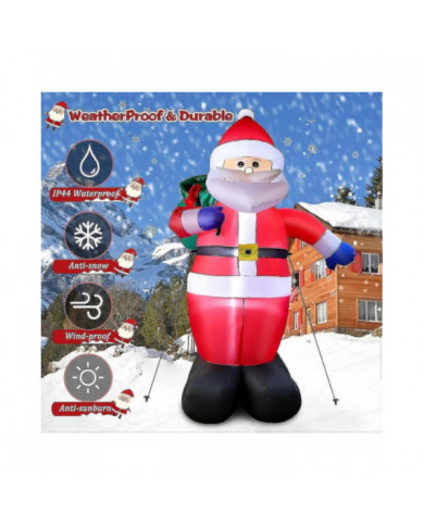 Père Noël gonflable de Noël de 8 pieds avec des lumières LED, décoration de Noël intérieure extérieure ip44 [...]