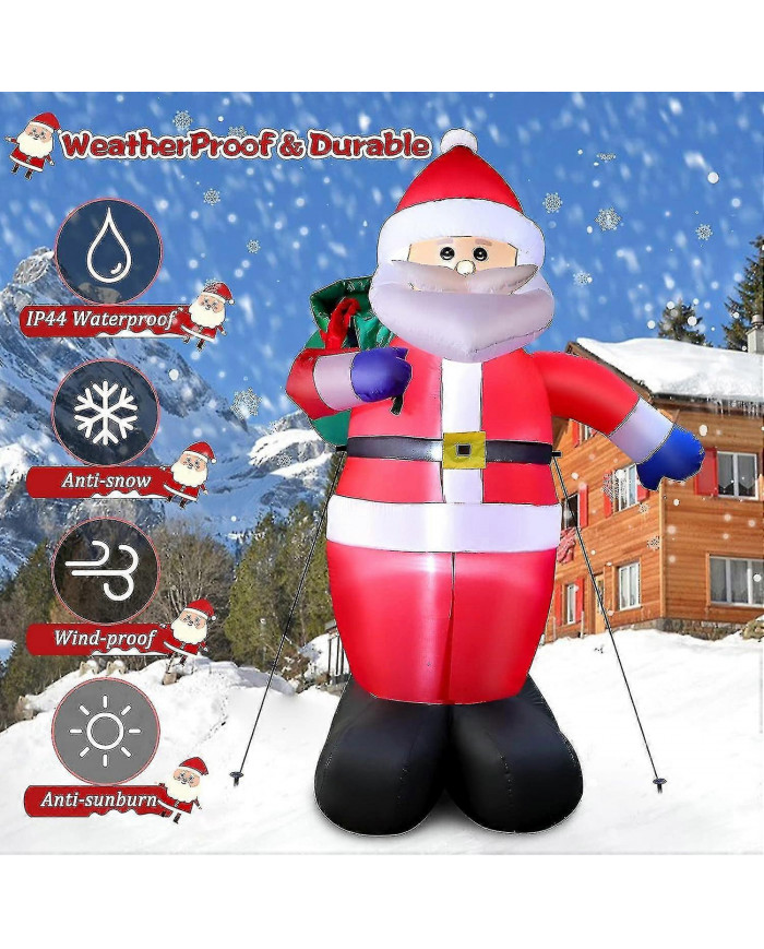 Père Noël gonflable de Noël de 8 pieds avec des lumières LED, décoration de Noël intérieure extérieure ip44 [...]