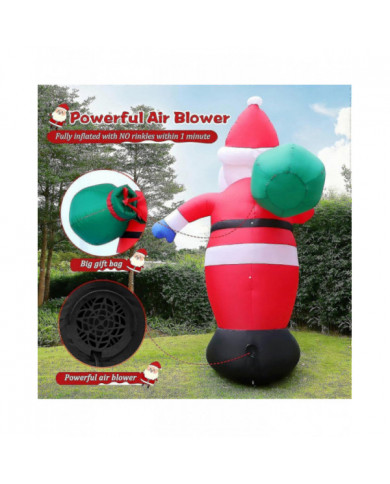 Père Noël gonflable de Noël de 8 pieds avec des lumières LED, décoration de Noël intérieure extérieure ip44 [...]