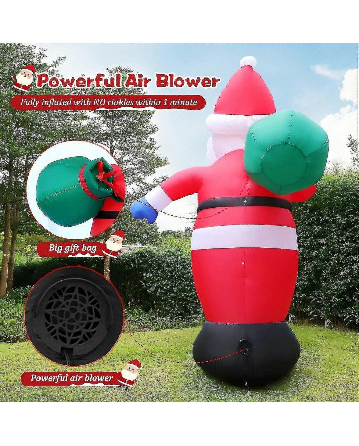 Père Noël gonflable de Noël de 8 pieds avec des lumières LED, décoration de Noël intérieure extérieure ip44 [...]