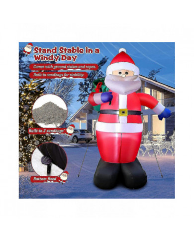 Père Noël gonflable de Noël de 8 pieds avec des lumières LED, décoration de Noël intérieure extérieure ip44 [...]
