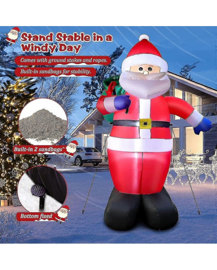 Père Noël gonflable de Noël de 8 pieds avec des lumières LED, décoration de Noël intérieure extérieure ip44 [...]