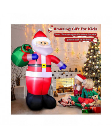 Père Noël gonflable de Noël de 8 pieds avec des lumières LED, décoration de Noël intérieure extérieure ip44 [...]