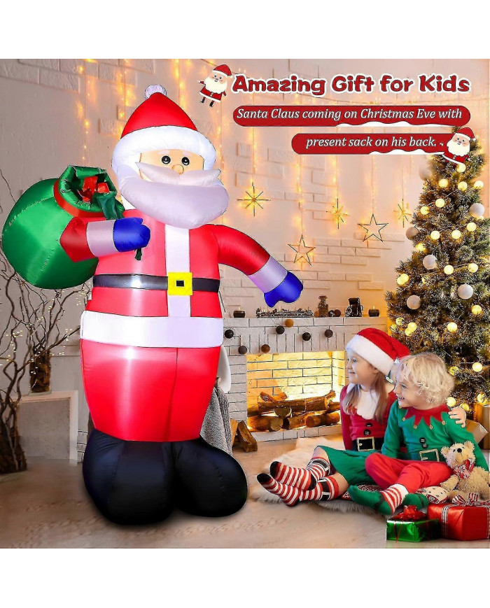 Père Noël gonflable de Noël de 8 pieds avec des lumières LED, décoration de Noël intérieure extérieure ip44 [...]