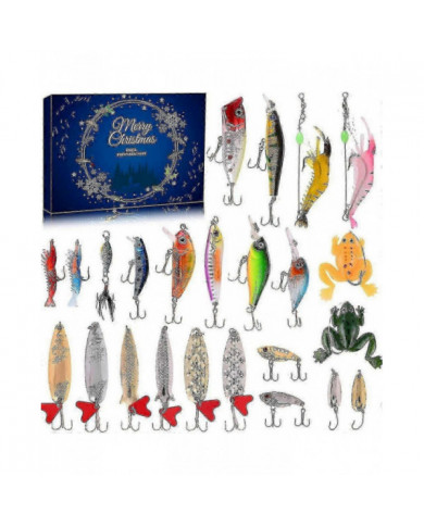 Calendrier de l’Avent 2024 pour les pêcheurs : boîte surprise de 24 jours de leurres de pêche pour hommes, [...]