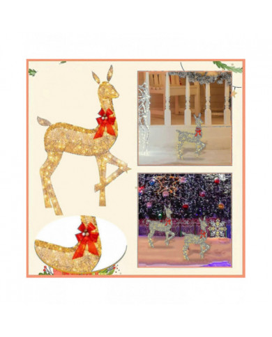 Décor extérieur de cerf de Noël éclairé, décor de renne avec des lumières LED, Dcor de vacances pré-éclairé pour la cour