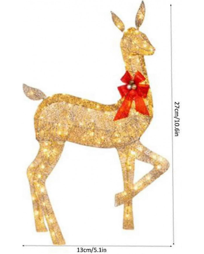 Décor extérieur de cerf de Noël éclairé, décor de renne avec des lumières LED, Dcor de vacances pré-éclairé pour la cour