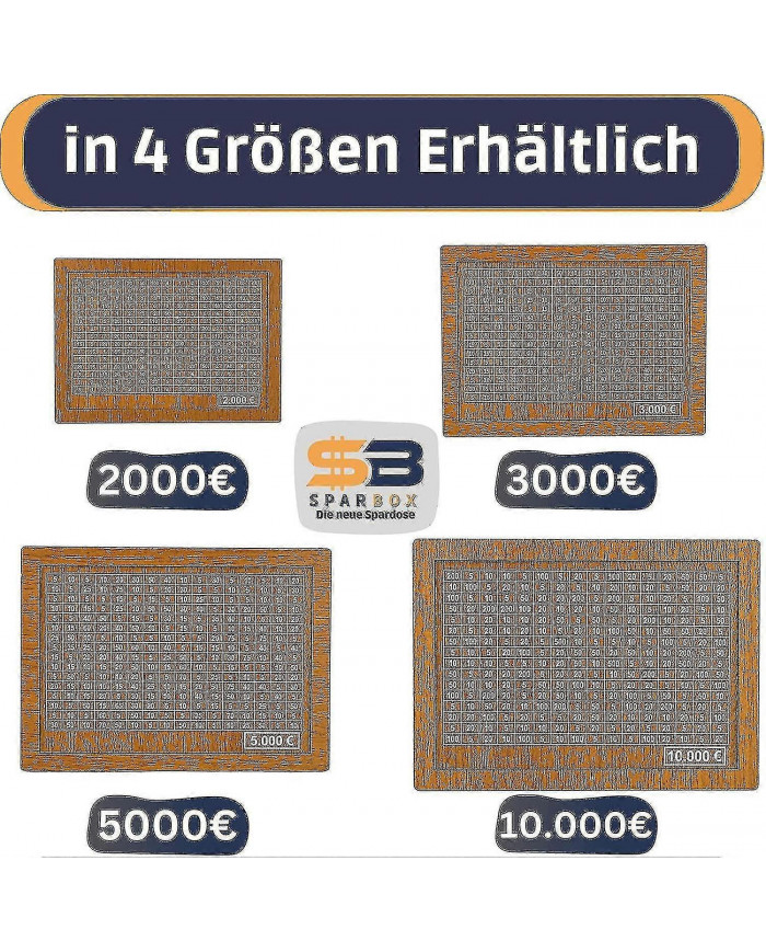 4 Tailles Boîte D’épargne Tirelires Avec Des Objectifs D’épargne Et Des Nombres À Cocher Hk