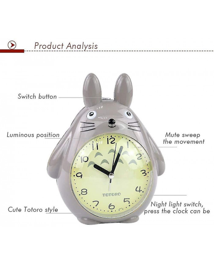 Pour le thème Totoro, Snooze Function Silent And Led Night Light Clocks Meilleur cadeau pour les enfants [...]
