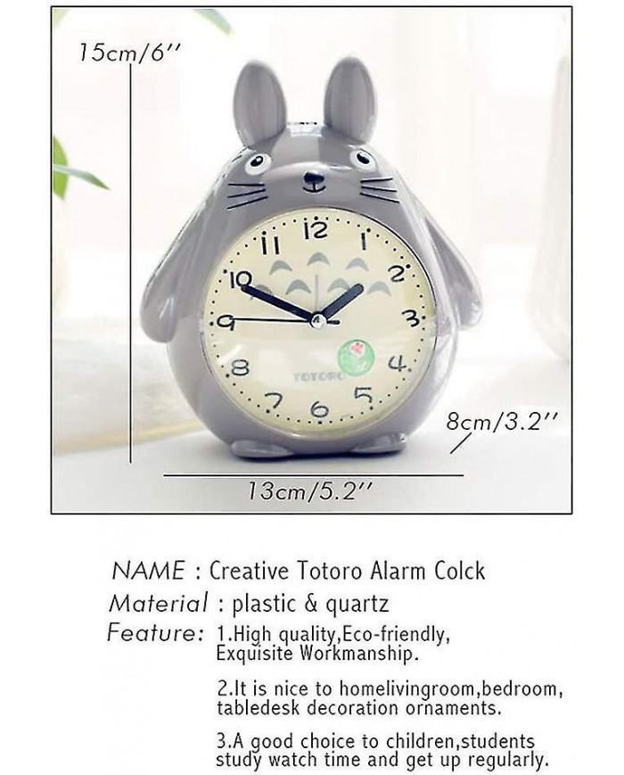 Pour le thème Totoro, Snooze Function Silent And Led Night Light Clocks Meilleur cadeau pour les enfants [...]